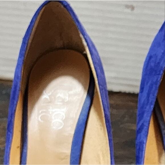 Franco Sarto blue suede cork Wedge heels size 6 - Picture 7 of 8